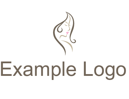 line art silhouette of woman profile beauty logo