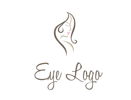 line art silhouette of woman profile beauty logo