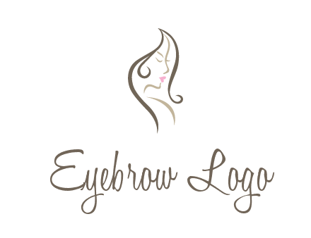 line art silhouette of woman profile beauty logo