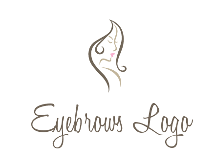 line art silhouette of woman profile beauty logo