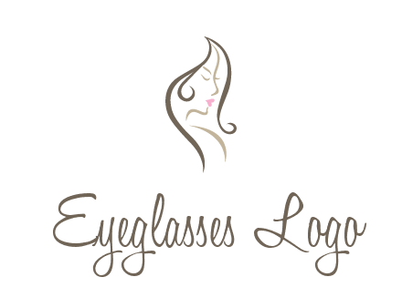 line art silhouette of woman profile beauty logo