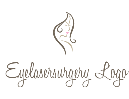 line art silhouette of woman profile beauty logo