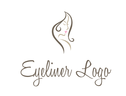 line art silhouette of woman profile beauty logo