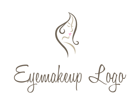 line art silhouette of woman profile beauty logo