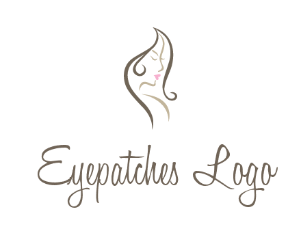 line art silhouette of woman profile beauty logo