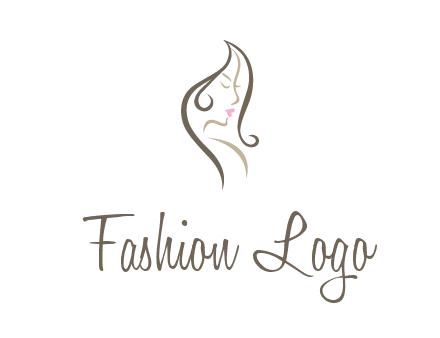 line art silhouette of woman profile beauty logo