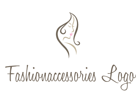 line art silhouette of woman profile beauty logo