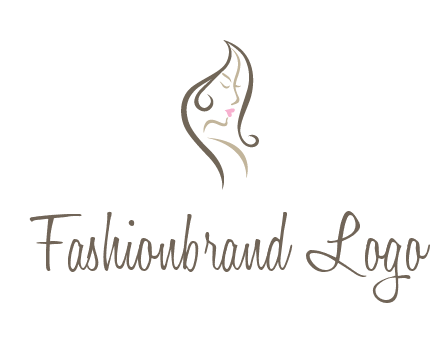 line art silhouette of woman profile beauty logo