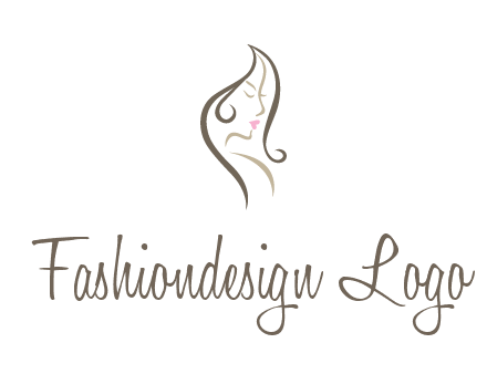 line art silhouette of woman profile beauty logo