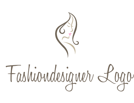 line art silhouette of woman profile beauty logo