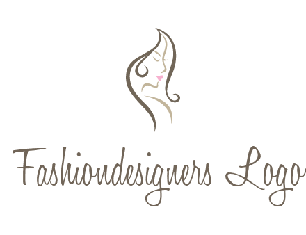 line art silhouette of woman profile beauty logo