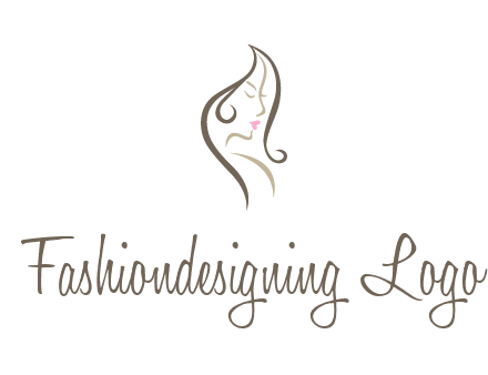 line art silhouette of woman profile beauty logo