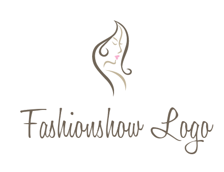 line art silhouette of woman profile beauty logo