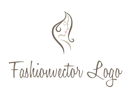 line art silhouette of woman profile beauty logo