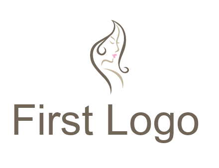line art silhouette of woman profile beauty logo