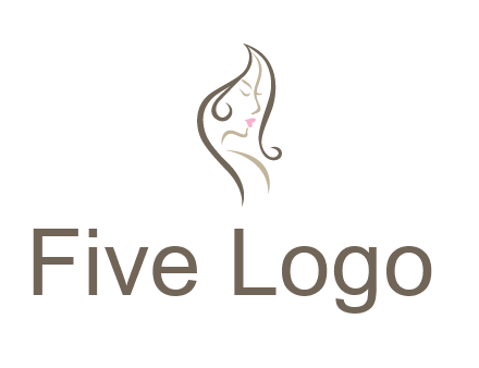 line art silhouette of woman profile beauty logo