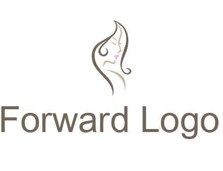 line art silhouette of woman profile beauty logo