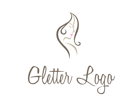 line art silhouette of woman profile beauty logo