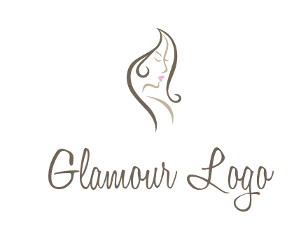 line art silhouette of woman profile beauty logo