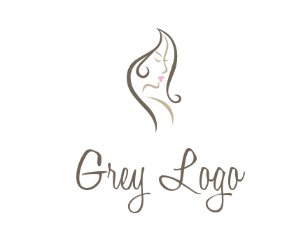 line art silhouette of woman profile beauty logo