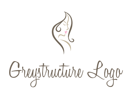 line art silhouette of woman profile beauty logo