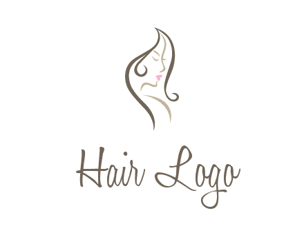 line art silhouette of woman profile beauty logo