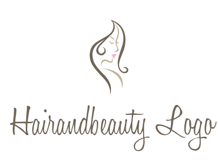 line art silhouette of woman profile beauty logo