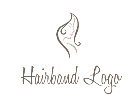 line art silhouette of woman profile beauty logo