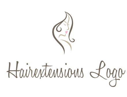 line art silhouette of woman profile beauty logo