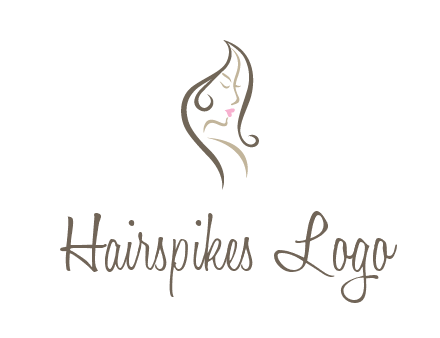 line art silhouette of woman profile beauty logo