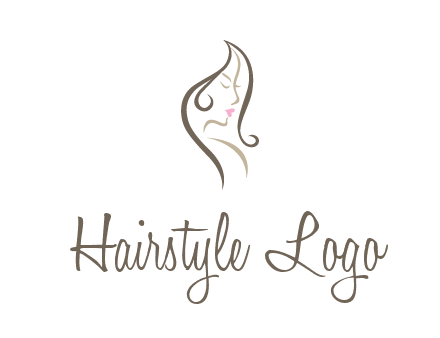 line art silhouette of woman profile beauty logo