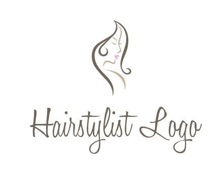 line art silhouette of woman profile beauty logo