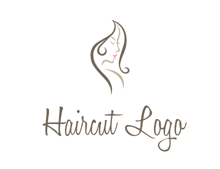 line art silhouette of woman profile beauty logo