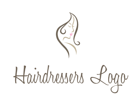 line art silhouette of woman profile beauty logo