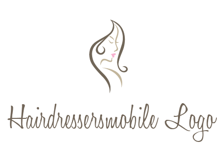 line art silhouette of woman profile beauty logo