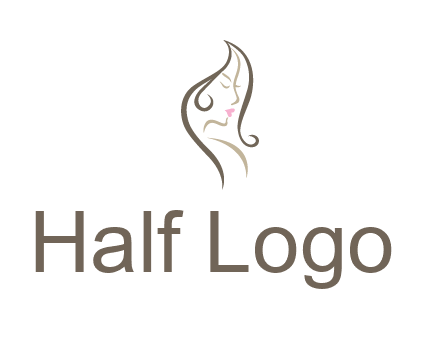 line art silhouette of woman profile beauty logo