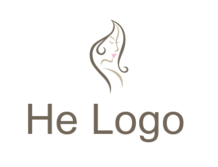 line art silhouette of woman profile beauty logo