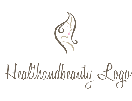 line art silhouette of woman profile beauty logo