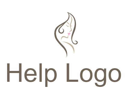 line art silhouette of woman profile beauty logo