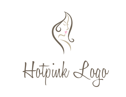 line art silhouette of woman profile beauty logo