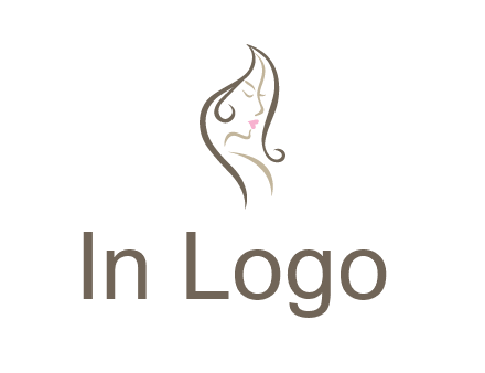 line art silhouette of woman profile beauty logo