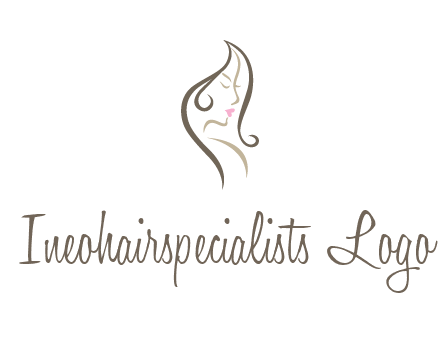 line art silhouette of woman profile beauty logo
