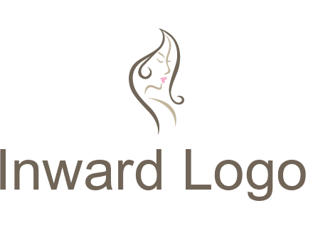 line art silhouette of woman profile beauty logo
