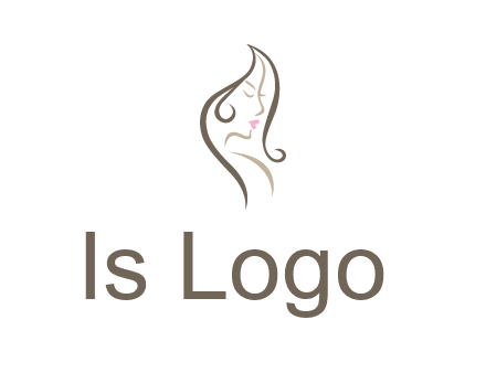line art silhouette of woman profile beauty logo