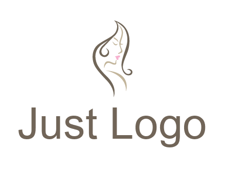 line art silhouette of woman profile beauty logo