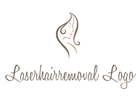 line art silhouette of woman profile beauty logo