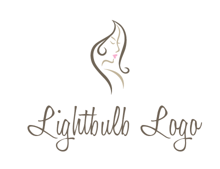 line art silhouette of woman profile beauty logo