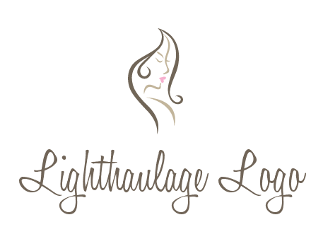 line art silhouette of woman profile beauty logo