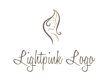 line art silhouette of woman profile beauty logo
