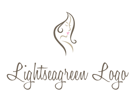 line art silhouette of woman profile beauty logo